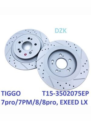 Chery TIGGO 7pro/7pro max/8/8pro/EXEED LX. Задние слотированные/перфорированные тормозные диски DZK,T15-3502075EP - Миниатюра 1