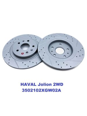 HAVAL Jolion 2WD (до 2023г). Комплект задних слотированных/перфорированных тормозных дисков DZK. 3502102XGW02A - Миниатюра 1